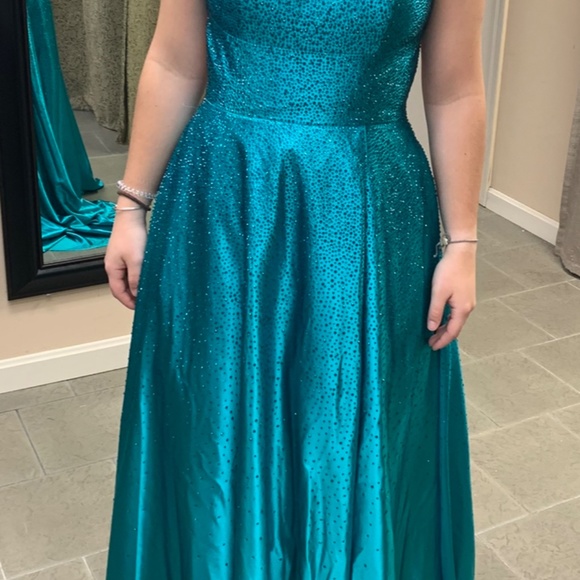 Sherri Hill Beaded Jade Size 10 Prom Dress Style #54856 - Picture 2 of 9